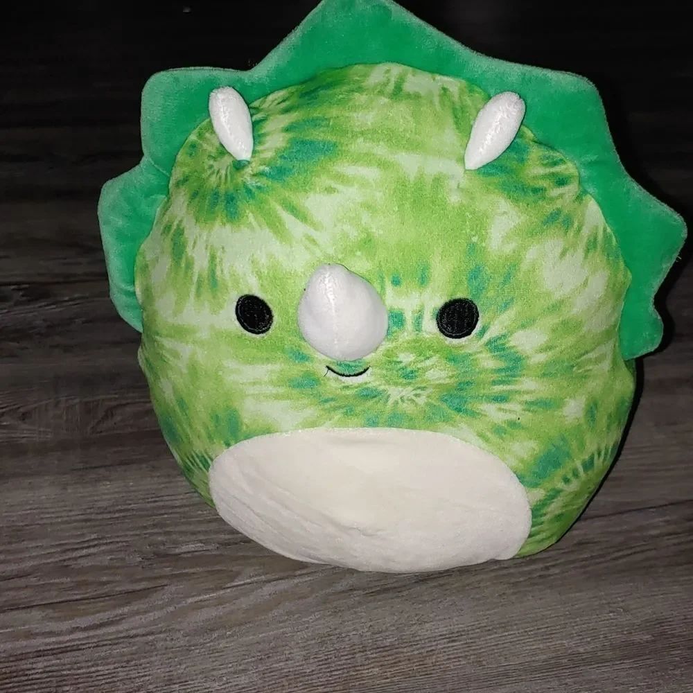 Squishmallows Rocio triceratops green tie dye Official Kellytoy 8" Soft Plush